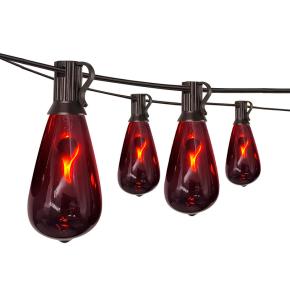 ST40 Dark Red Black Flame Bulb String Light