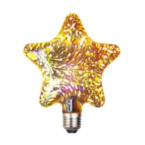 3D Fireworks-effect Glass Pentagram LED Bulb