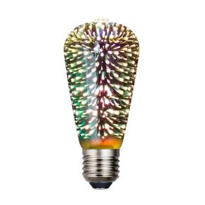 3D Fireworks-effect Glass ST64 LED Light Bulb