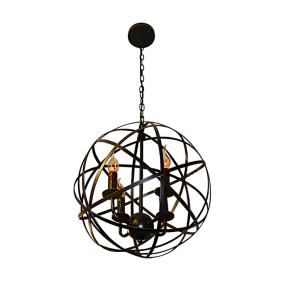 Retro Golden Wrought Iron LED Pendant Lamp