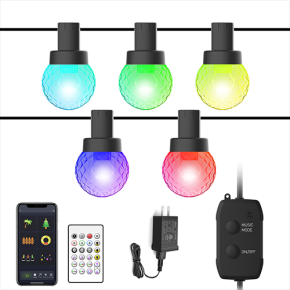 Smart Wifi Tuya App RGB G40 LED String Lights