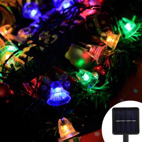 Christmas Jingle Bell Solar LED String Lights