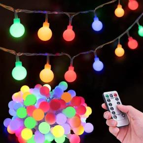 Frosted Small White Ball LED String Lights